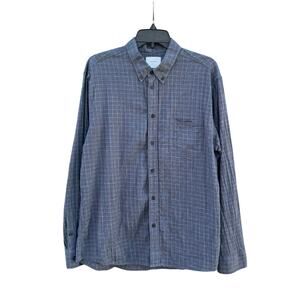 BILLY REID Charcoal Gray Plaid Button Down Shirt Large L